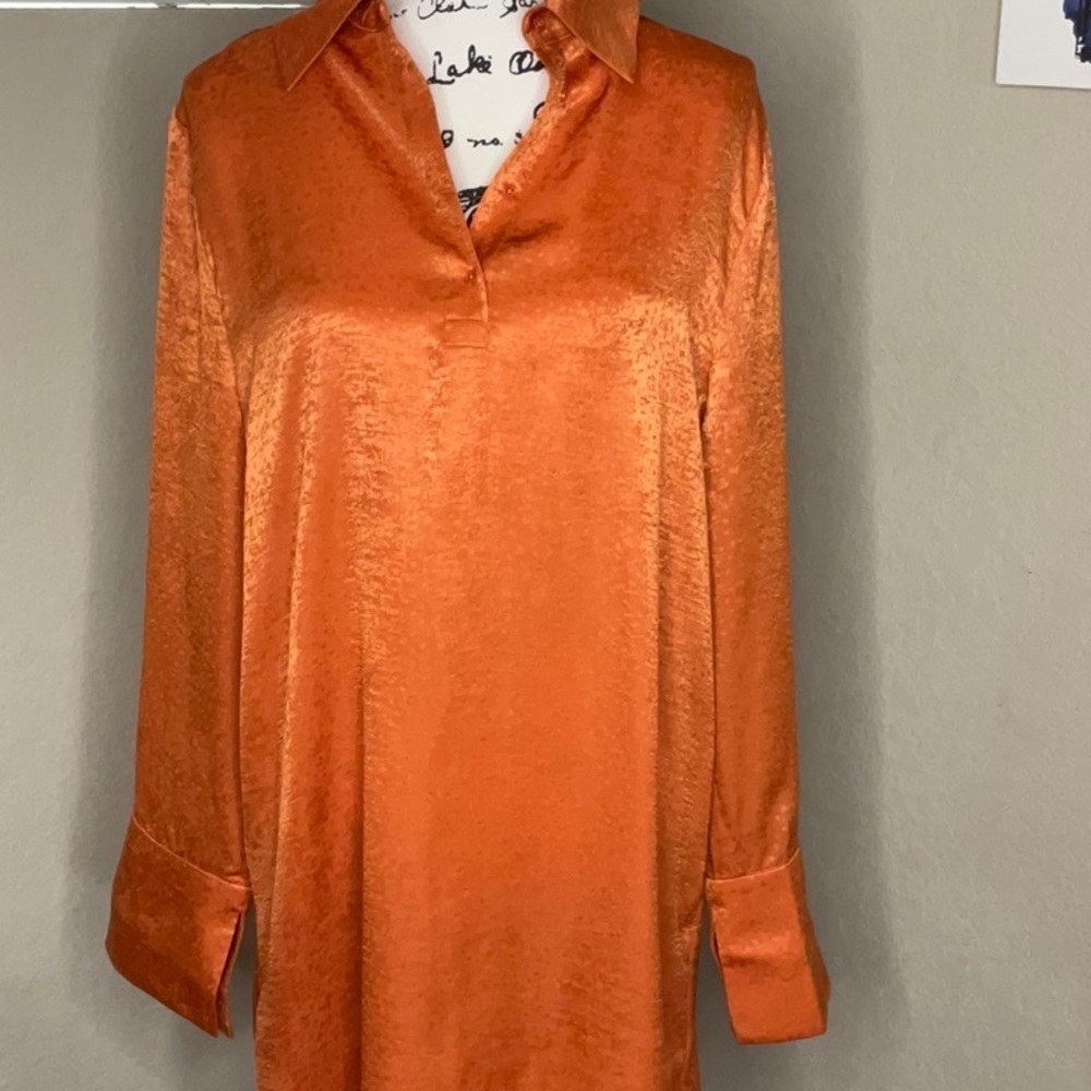 592 - WAYF NWT Orange Long Sleeve Mini Dress, Size Large